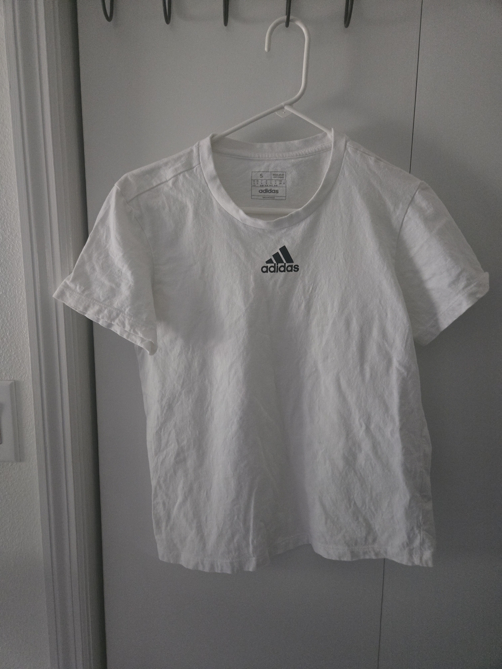 adidas Women's White Logo Crewneck Tee - Picture 3 of 5